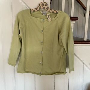 Light Green Button-Up Cardigan